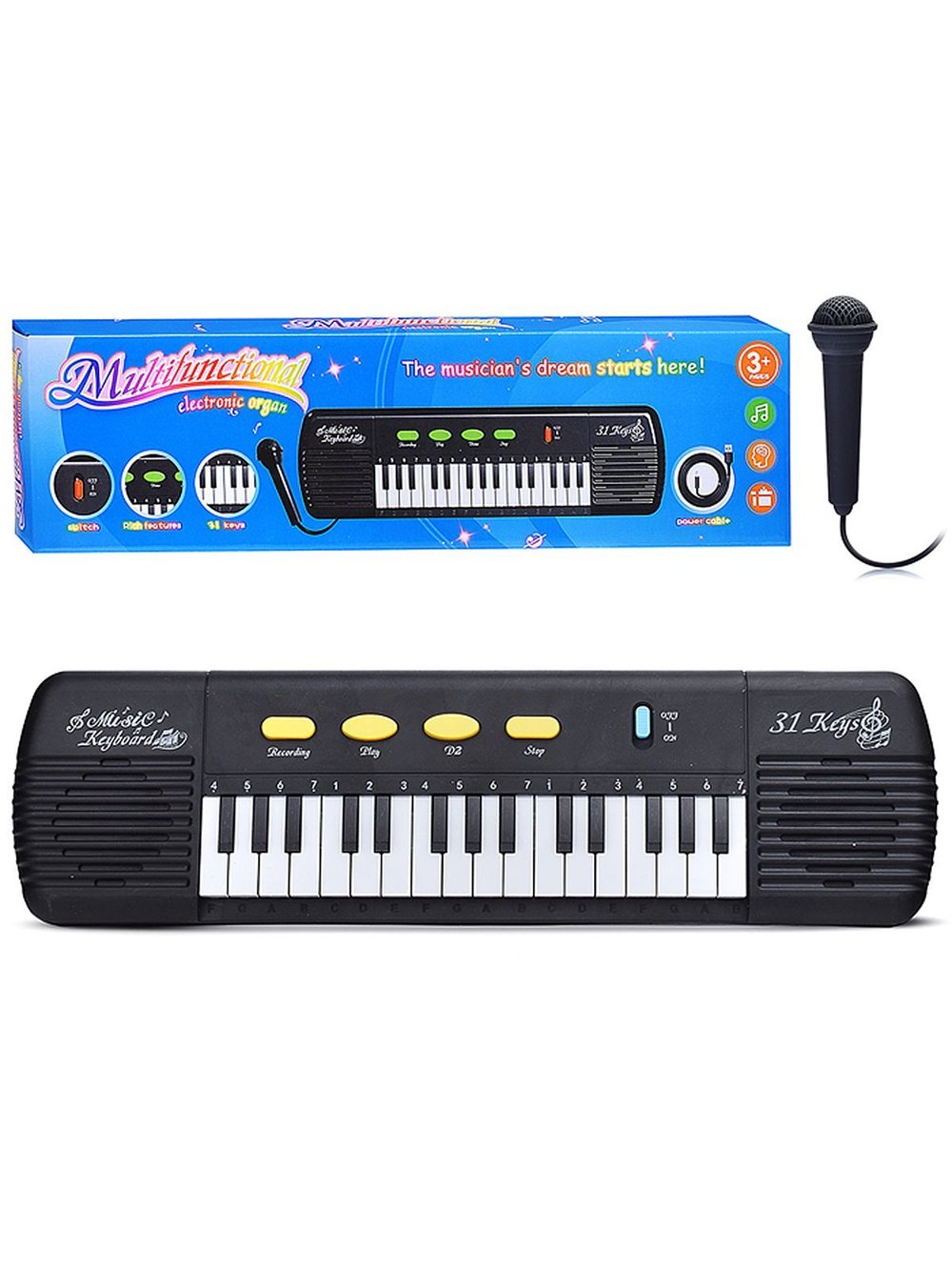 Игрушка музыкальная Синтезатор с микрофоном (3190B)