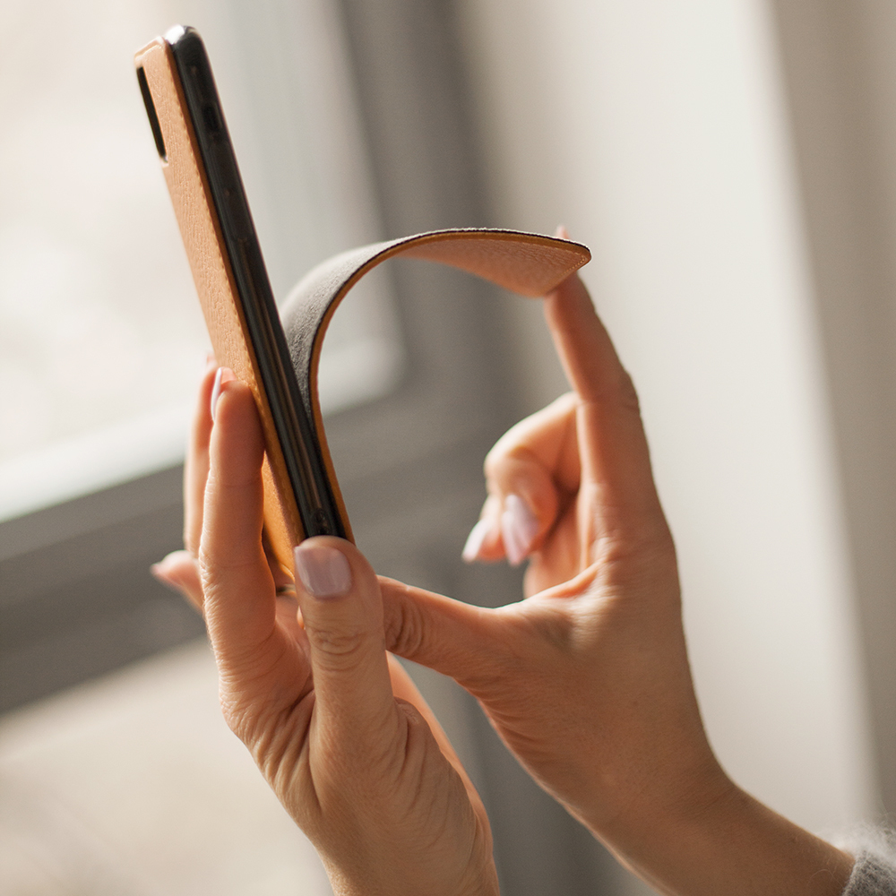 Чехол для iPhone 11 Pro из натуральной кожи теленка, цвета золота