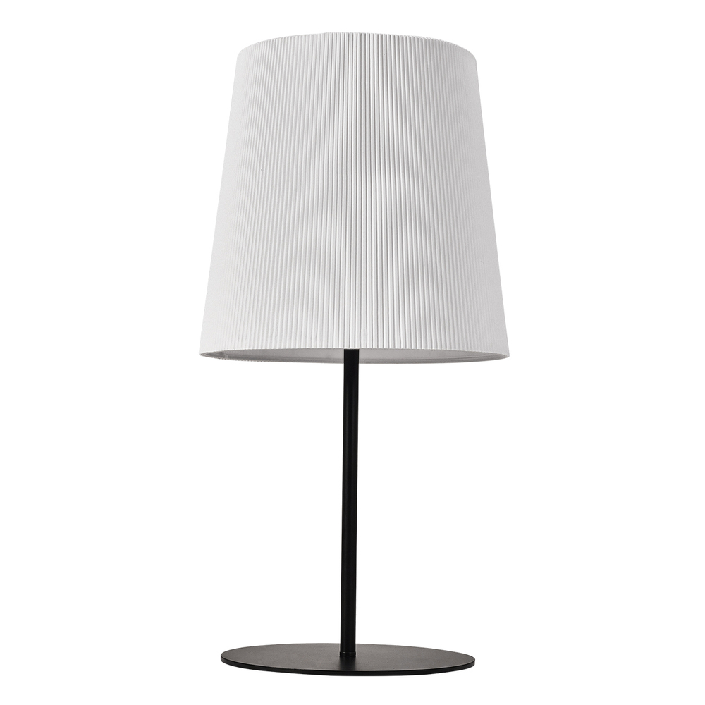 Настольный светильник 1х40Вт Е27, металл/ткань, черный/белый