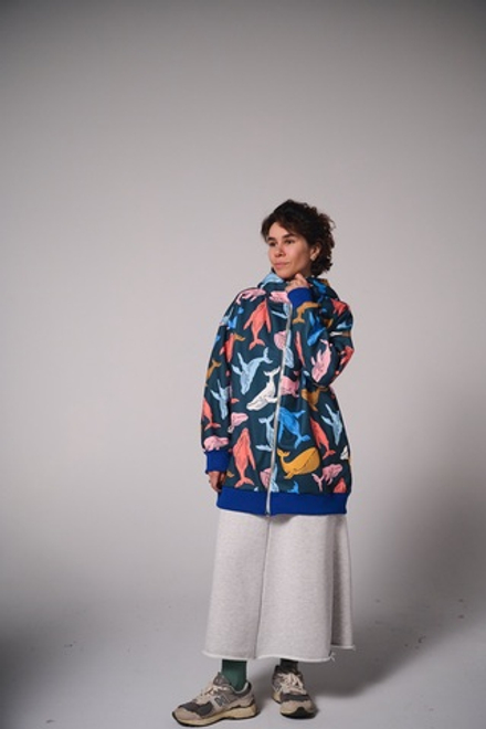 Худи на молнии с начесом, «Киты»