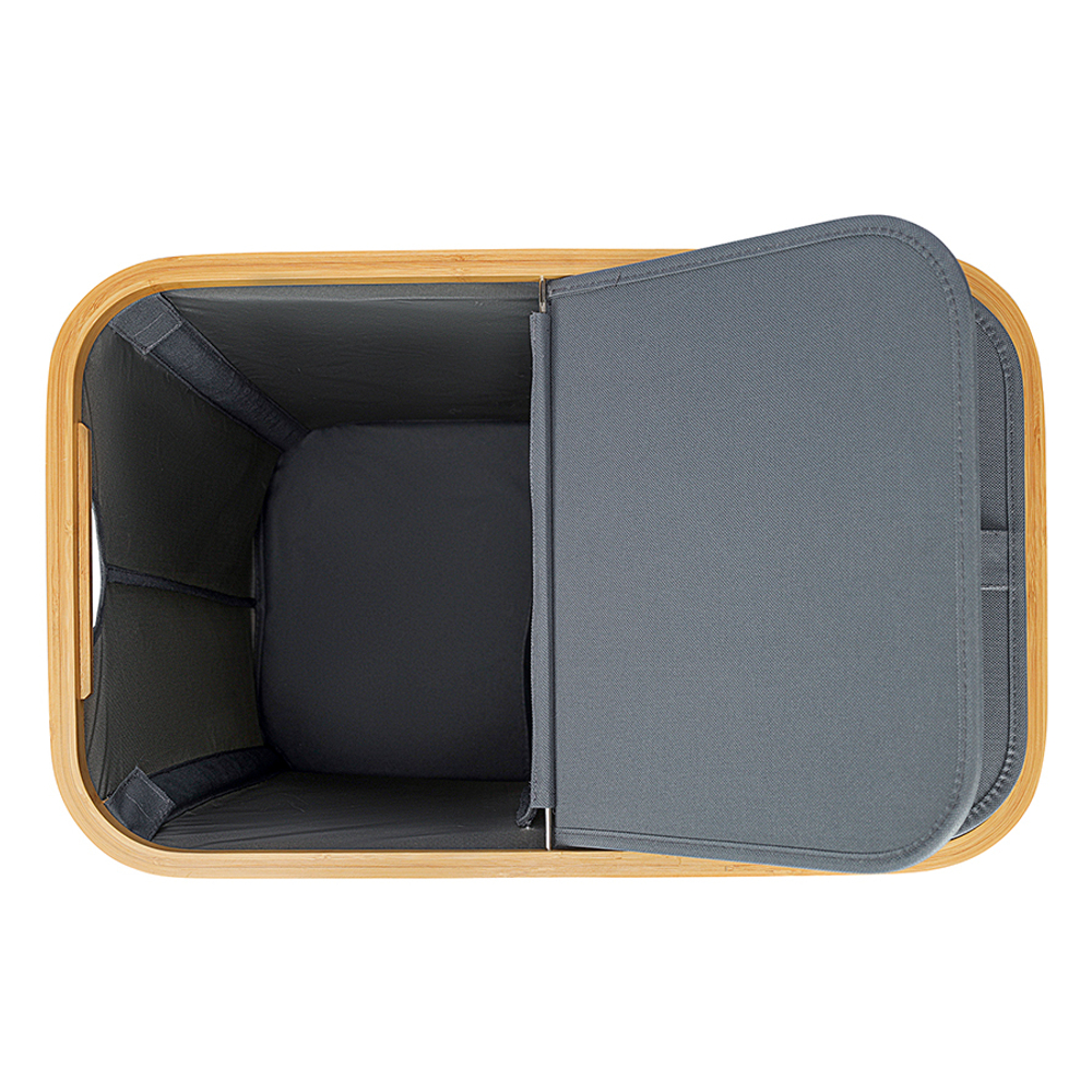 Корзина для белья с двумя отделениями 53.5х33х53см Smart Solutions Neat Twin серая