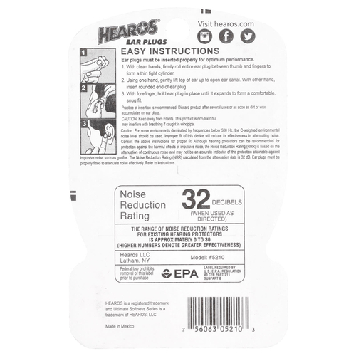 Hearos, Беруши Ultimate Softness Series ™, желтые, NRR 32, 14 пар