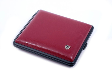 Портсигар Stoll на 18 сигарет, экокожа, Бордо C16