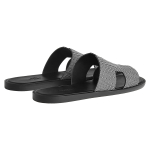 Hermes Izmere open-toed one-piece suit wear fashion sandals men's black and white, H231806Z H11