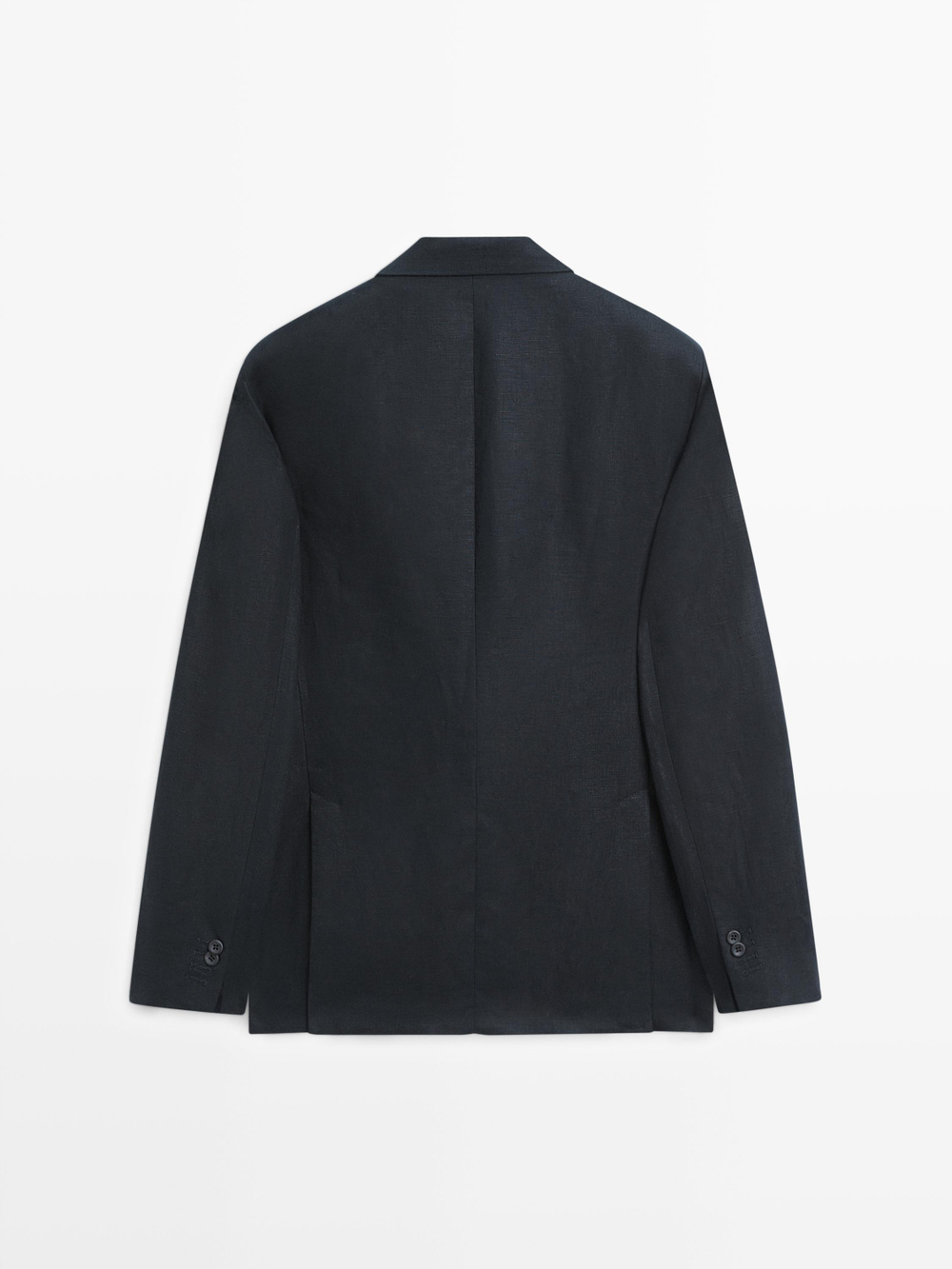 Massimo Dutti Блейзер из льна, темно-синий