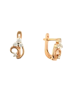 Серьги детские из золота с фианитами