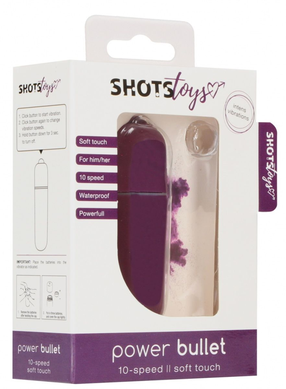 Фиолетовая вибропуля Power Bullet - 6,2 см. (Цвет: фиолетовый)