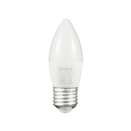 Лампа светодиодная LED Старт ECO Свеча, E27, 7 Вт, 4000 K, холодный свет