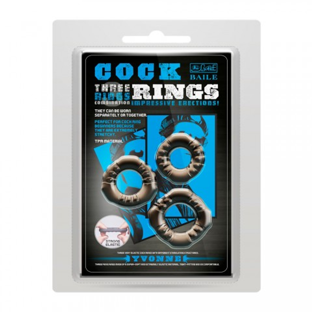 Набор эрекционных колец Baile Cock rings, 3 шт