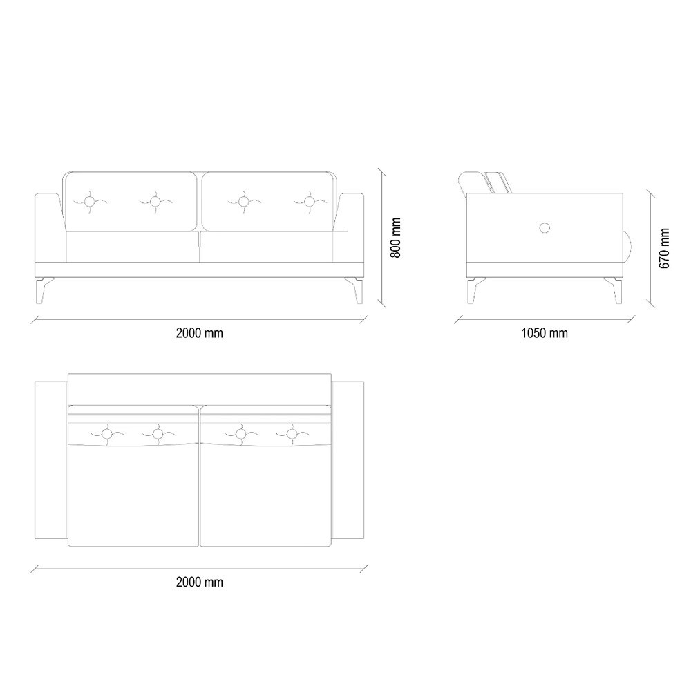 Диван двухместный ENZA HOME CORDELL EH51836