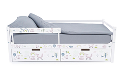 Детская кровать тахта Бельмарко Svogen белый лисята