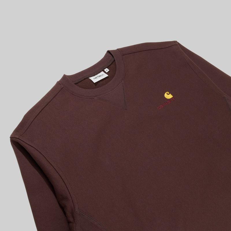 Толстовка мужская Carhartt WIP American Script Sweatshirt артикул:I025475_tobacco - купить в магазине Дайс