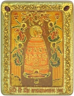 Икона Пресвятой Богородицы "Прибавление ума" 20х15см на мореном дубе в подарочной шкатулке