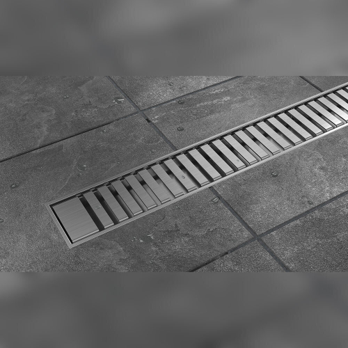 ТП-55.1D-900 Трап линейный горизонтальный с решеткой из нержавеющей стали, D50мм