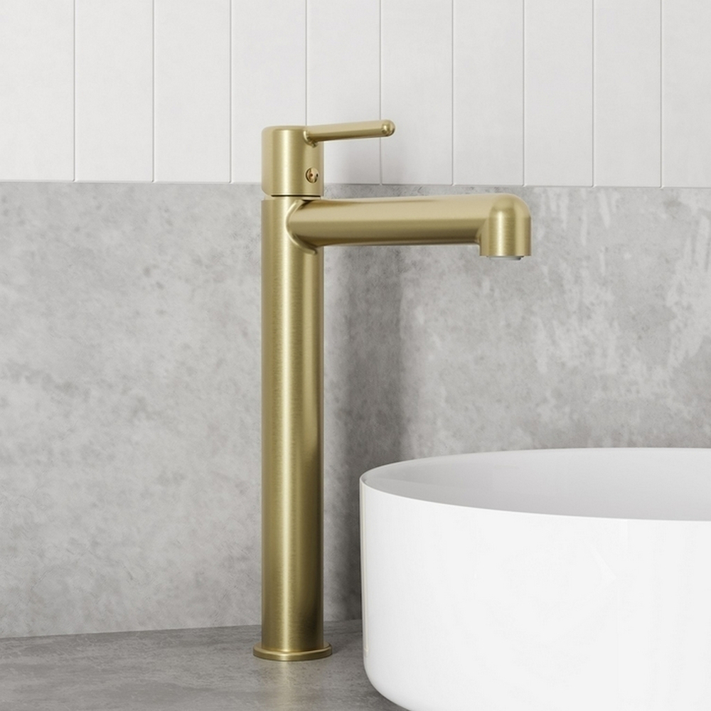 Смеситель для раковины 26к IDDIS AIGMG01i01 "Aiger" высокий, литой, п/гайку  ЗОЛОТО матовый