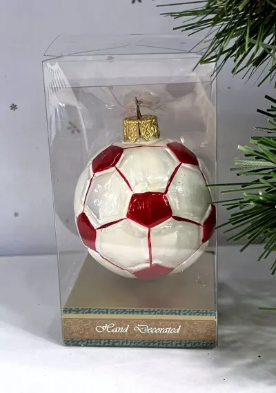 Елочное украшение Мяч, красный, стекло, 5,5 см., 1 шт., Витус (А192-красный)