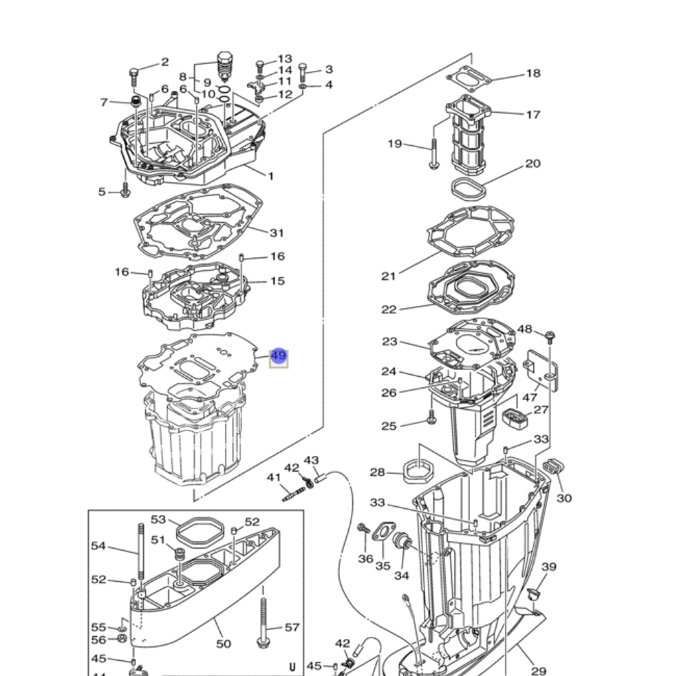 Прокладка поддона для лодочных моторов 69J-15312-01-00
