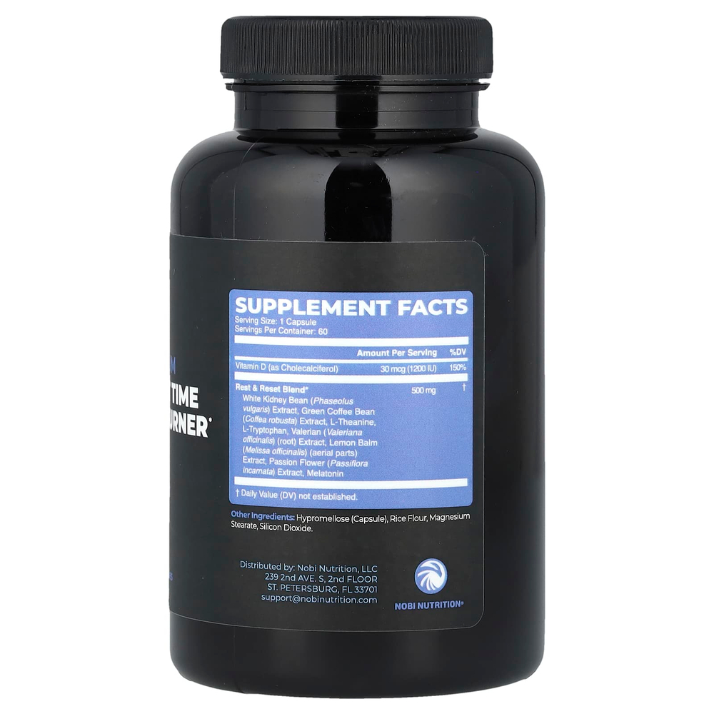 Nobi Nutrition, Премиум средство для сжигания жира в ночное время, 60 капсул