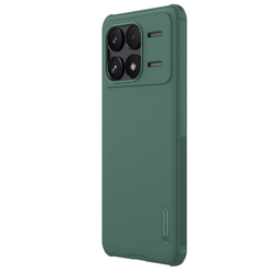 Усиленный двухкомпонентный чехол зеленого цвета (Deep Green) от Nillkin для Xiaomi Poco F6 Pro, серия Super Frosted Shield Pro