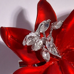 Брошь "Цветок красный"