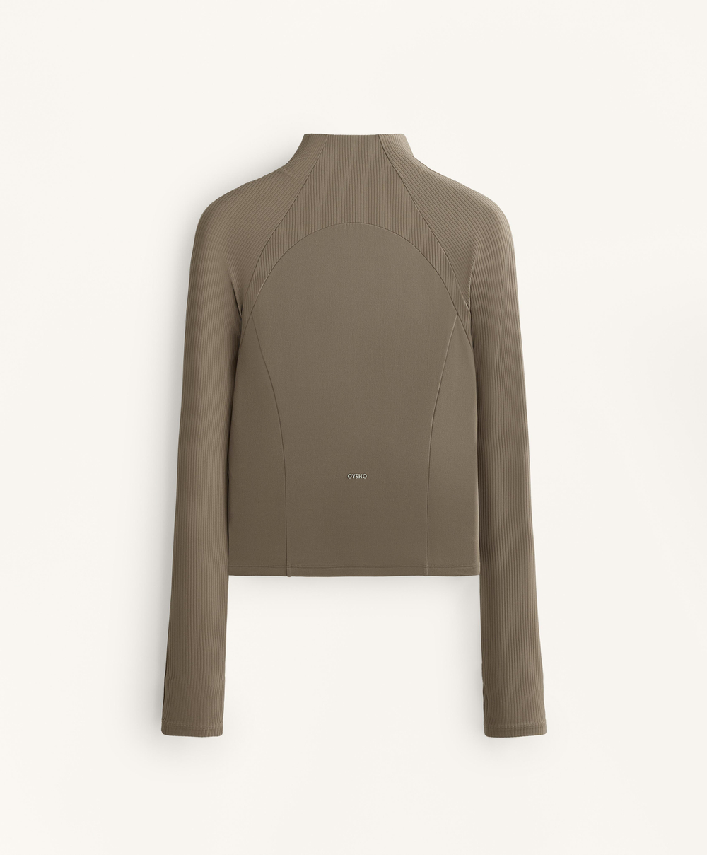 Oysho Высокотехнологичная куртка в рубчик, светлый хаки