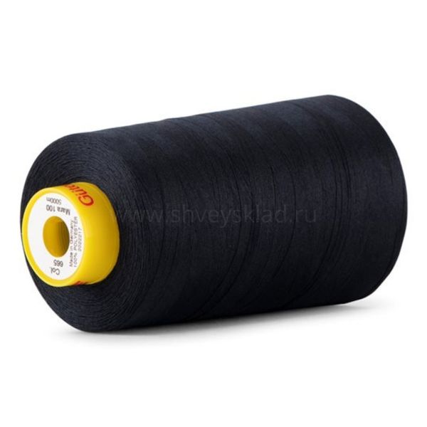 Нитка Gutermann Mara 150 (5000 метров), 1 боб., особо тонкая | 665 сине-черный