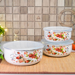 Набор мисок 3шт (0,7л, 1,1л, 1,4л) с пластиковыми крышками "Ягодный микс" тм Appetite