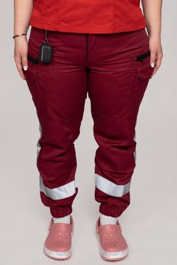Брюки-джоггеры демисезонные женские Скорая помощь MedicLine цв. БОРДОВЫЙ