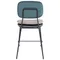 Стул полубарный Pea с контрастным кантом, велюр, сине-зеленый/бежевый