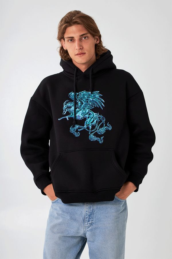 Худи Helgi Ingvarr ЗМЕЙ-ОГНЕННЫЙ ВОЛК Черный - фото 2