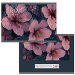 Альбом для рисования А4 12л., Alingar, на скрепке, мелованный картон (стандарт), 100 г/м2, "Акварельные цветы", 4 дизайна в пленке т/у