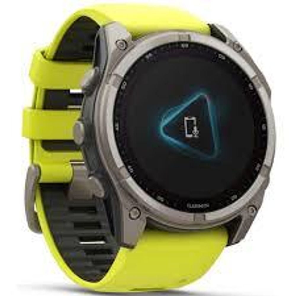 Смарт-часы Garmin Fenix 8 Solar 51 мм Sapphire Titanium, желтый с графитовым браслет, 010-02907-21
