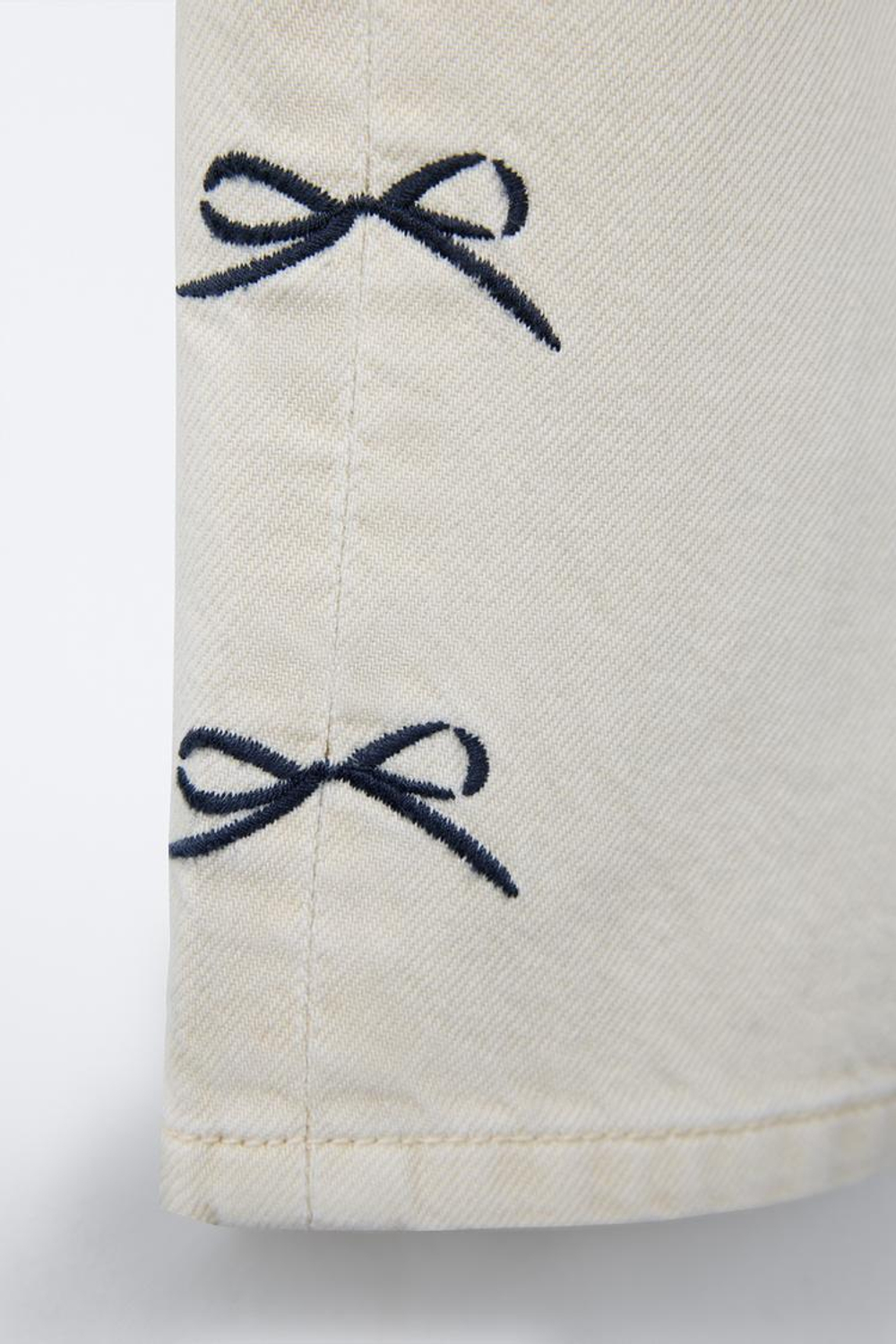 ZARA БРЮКИ-КЮЛОТЫ ИЗ ТВИЛА С БАНТАМИ, ЭКРЮ