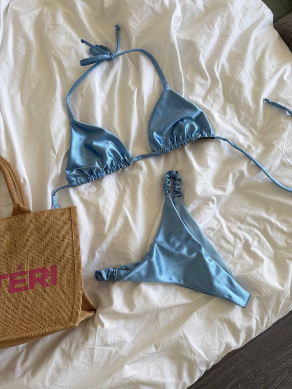 Лиф бикини-шторка Pearl небо