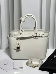 Сумки CELINE TEEN CONTI из натуральной телячьей кожи белая