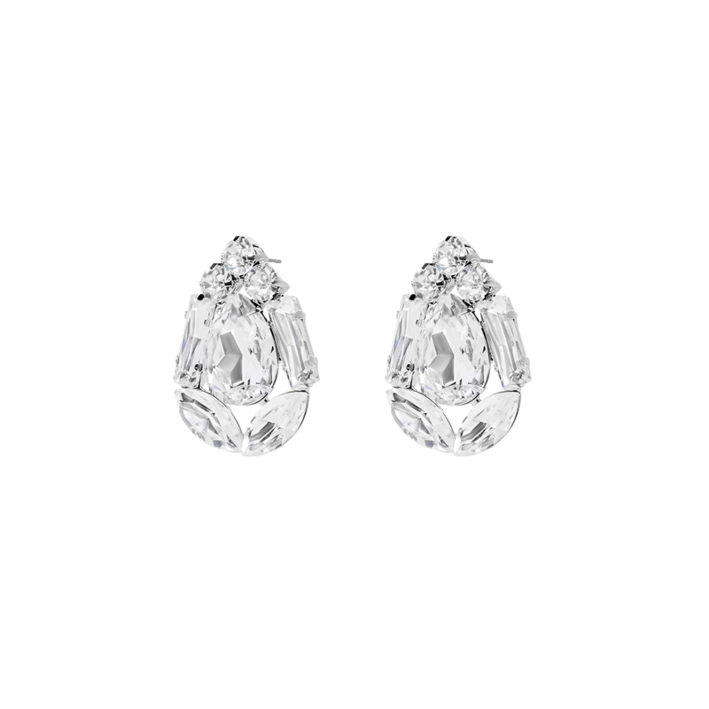 Серьги Серебряные Сияющие Капли