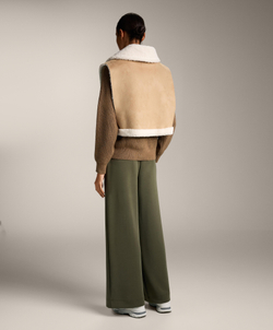 Oysho Жилет с высоким воротником, бежевый