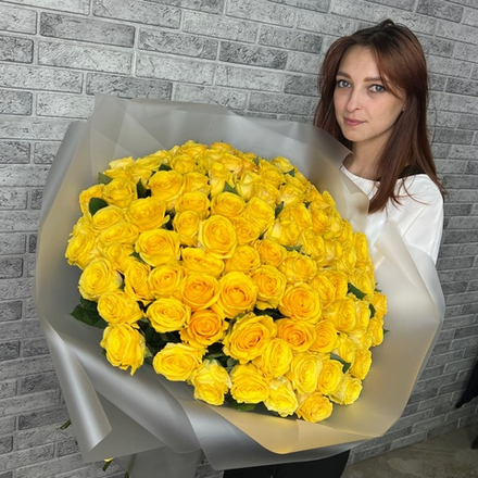 Букет из 101 желтой розы