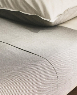 Zara Home - Полосатая простыня, серый, 210x280 см