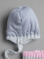 Шапка зимняя для девочки со снудом и помпонами