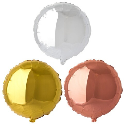 Фольгированный шар-круг, металлик, золото/серебро, 46 см