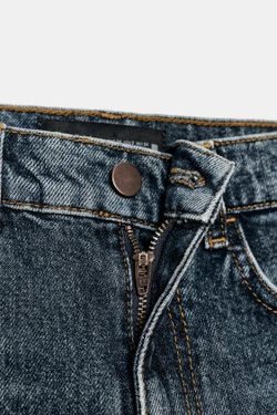 ZARA ДЖИНСЫ Z1975 С ВЫСОКОЙ ТАЛИЕЙ, ПРЯМЫЕ, СУЖЕННЫЕ, С РЕМНЕМ, ИНДИГО