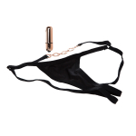 Трусики с вибрацией Crotchless Panty (Размер: S-M-L) (Цвет: черный)