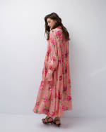 Платье-рубашка из вискозы розы розовый