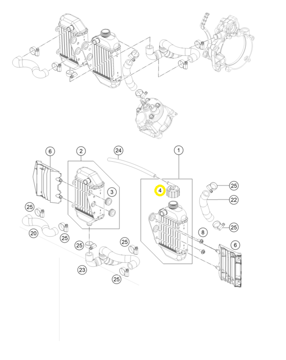 Крышка радиатора KTM, HQV, GASGAS 50cc 1,8 Bar