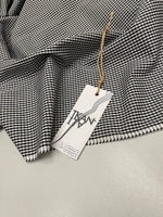 Блузочно-плательный мерсеризованный поплин (100%хлопок, Бело-черная клетка виши, 150, 140 гр/м2)