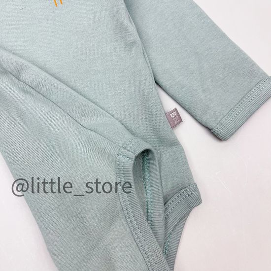 Боди хлопковое "Облака" серо-голубое