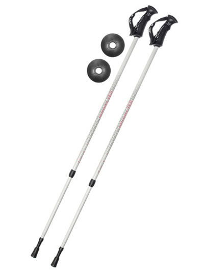 Палки для скандинавской ходьбы треккинговые Tech Team Yeti White 115-135 см., двухсекционные телескопические алюминиевые, система-антишок