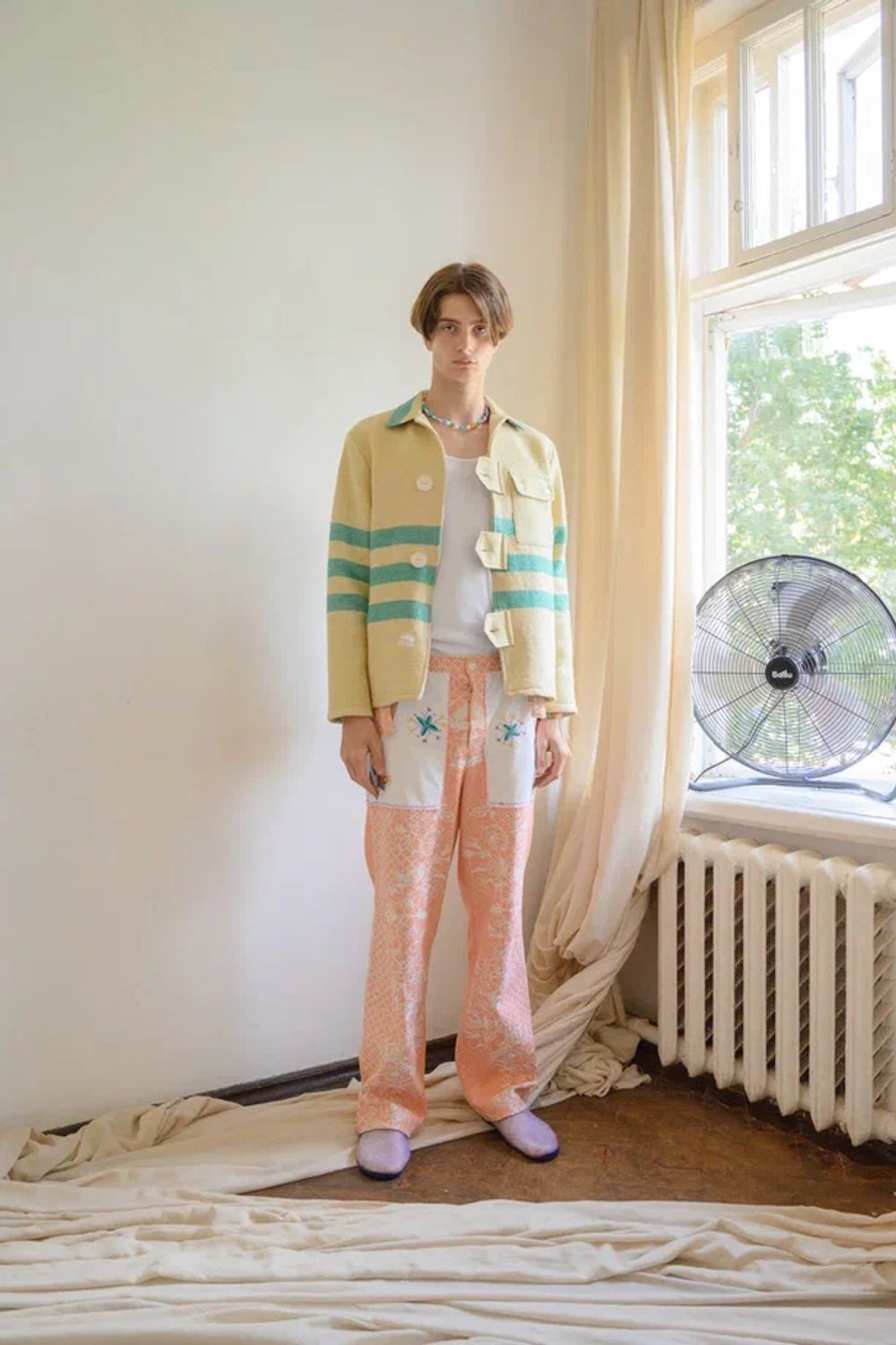 Куртка Soeurs с полосками желтая