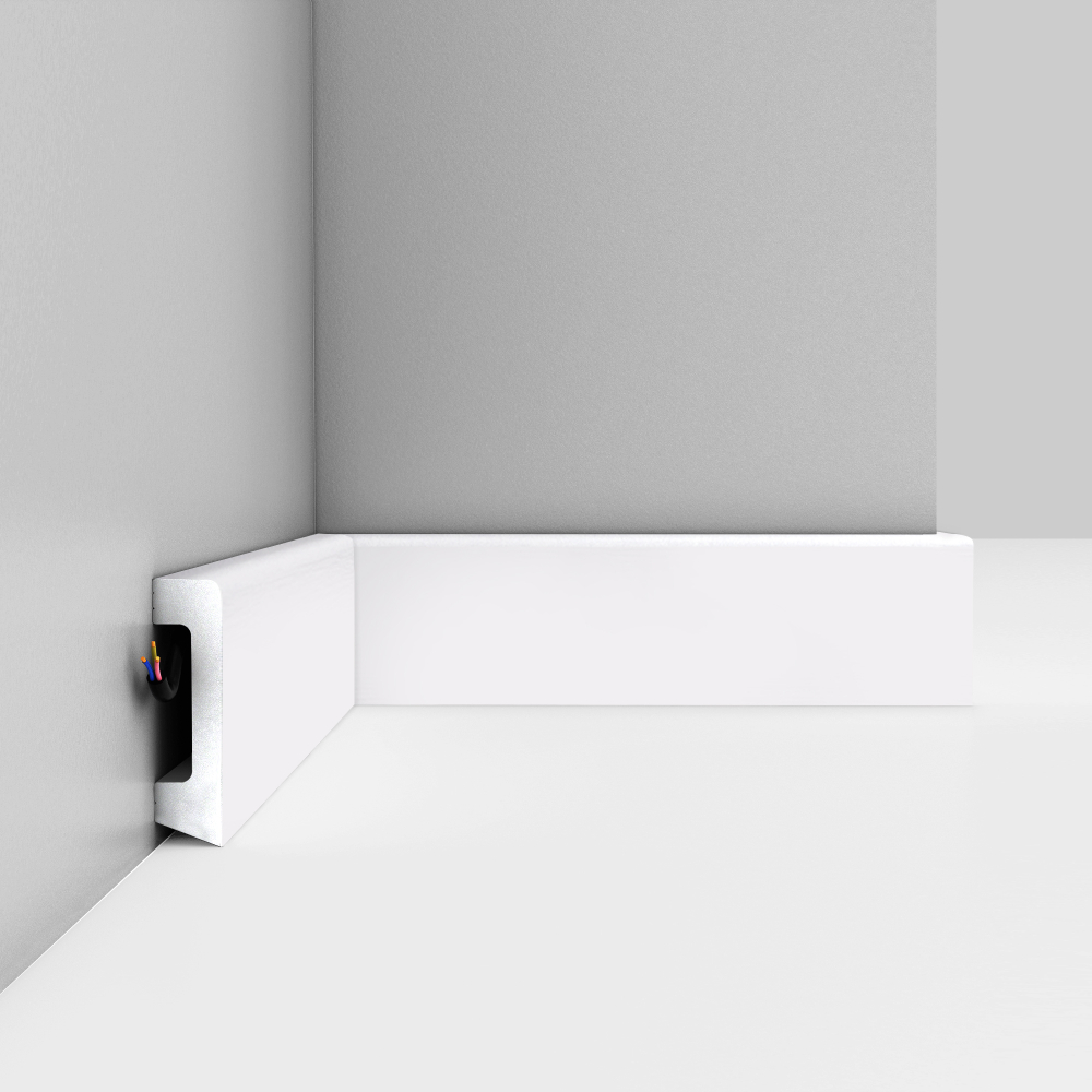 Плинтус напольный Decomaster D234-115 58х16х2400мм белый матовый